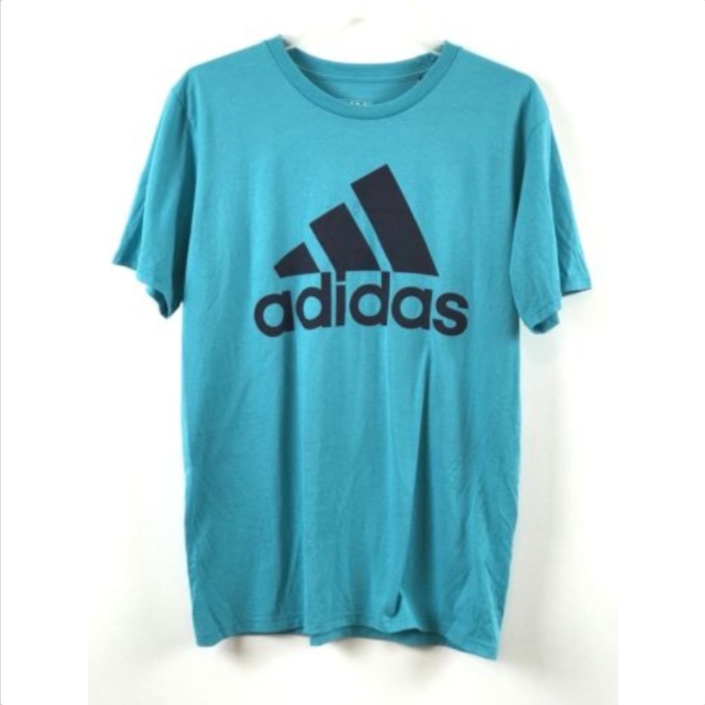 New Adidas Teal Blue Green Short Sleeve Tee